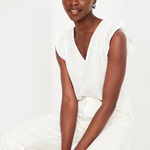 Old Navy Crinkle Guaze Ruffle Cap Sleeve Top